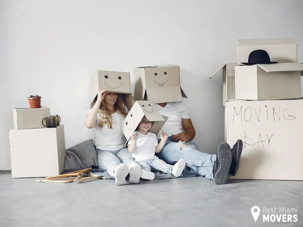Best Miami Movers Family Customers Have Fun With Boxes