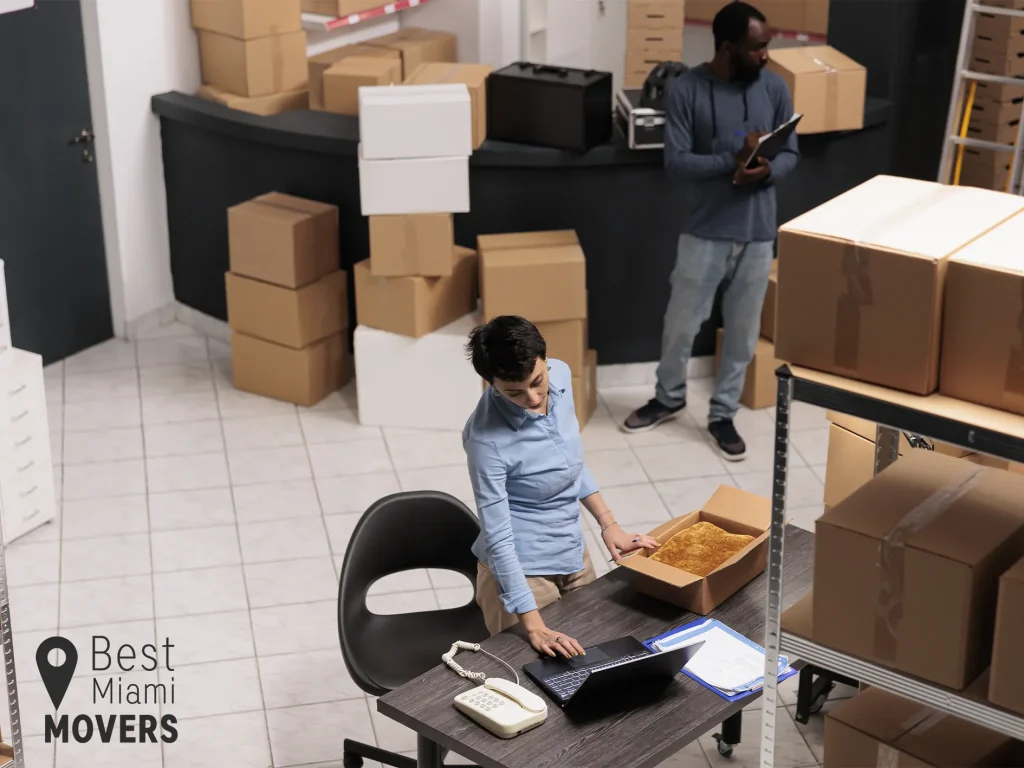 Best Miami Movers Storage Services Team Members Checking and Loading Boxes