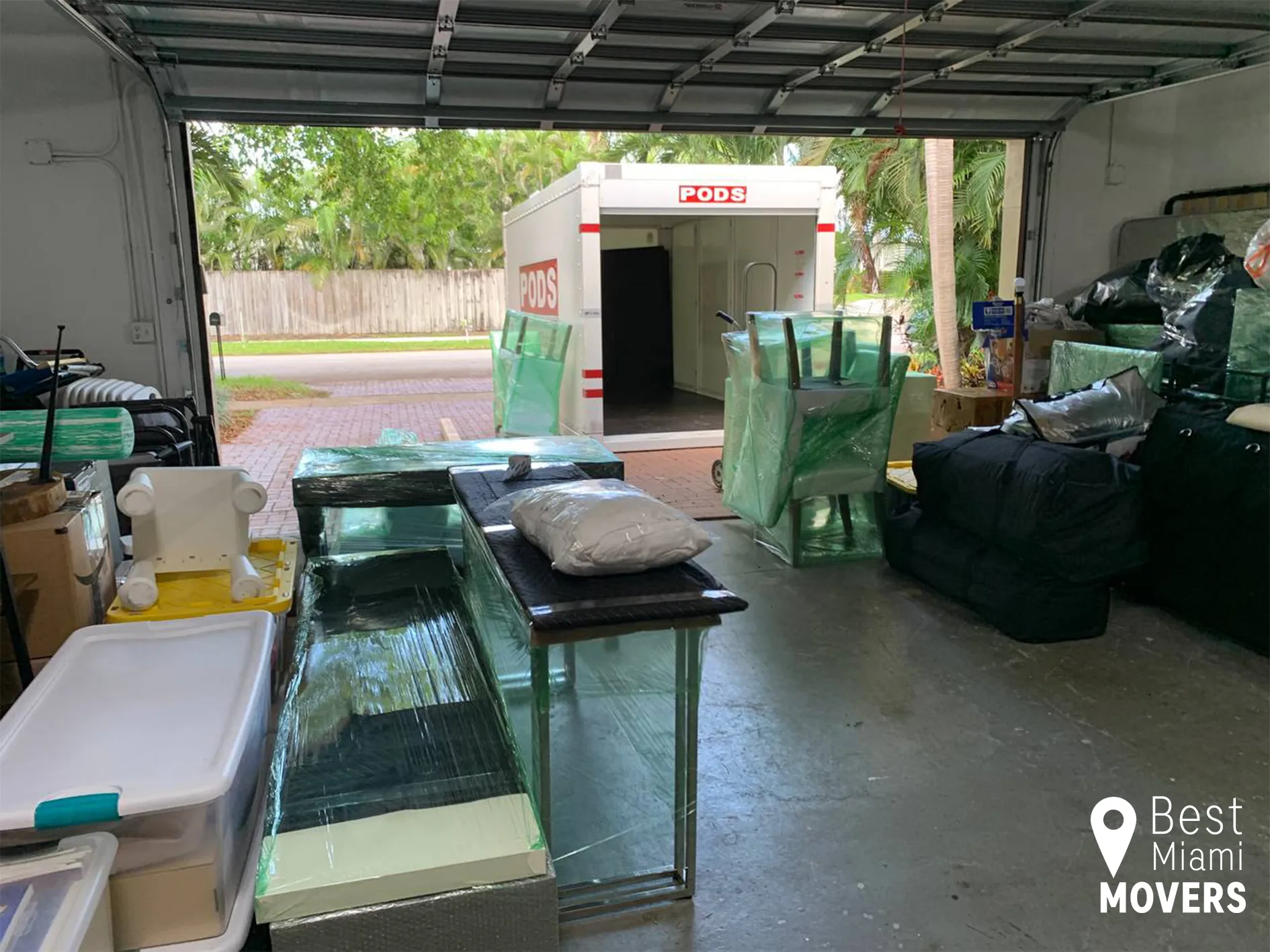 Packed Boxes and Furniture Ready to Loading in Truck Best Miami Moving Packed Boxes and Furniture Ready to Loading in Truck