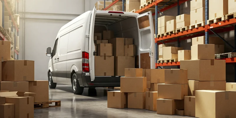 Summer Storege Service Truck Unload Customers Boxes