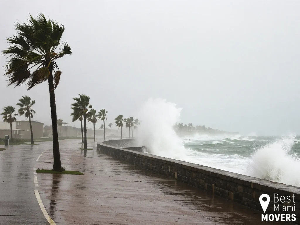 Summer Hurricane Moving Prep Ocean Storm Wind Palms