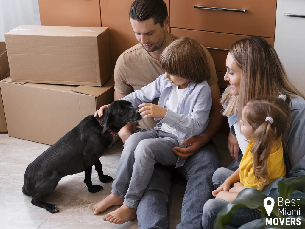 Customer and Kids Have Fun With His Dog After Stress-Free Relocation The Pet-Friendly Relocation Customer and Kids Have Fun With His Dog After Stress-Free Relocation